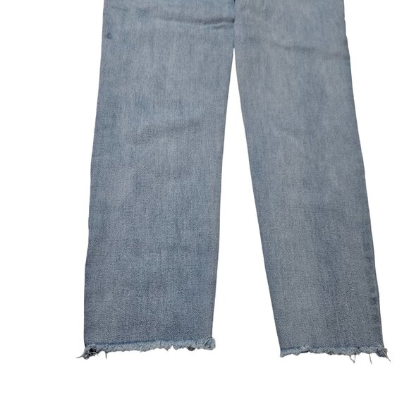 CP Jeans Womens Size 5 Straight Leg Low Rise Light Wash Denim Embroidered Floral - Picture 3 of 9